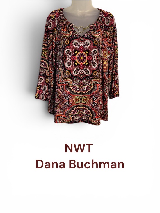 Dana Buchman Tops - NWT Dana Buchman  Multi-Color Print Ring-Neck Top  XLARGE    #14